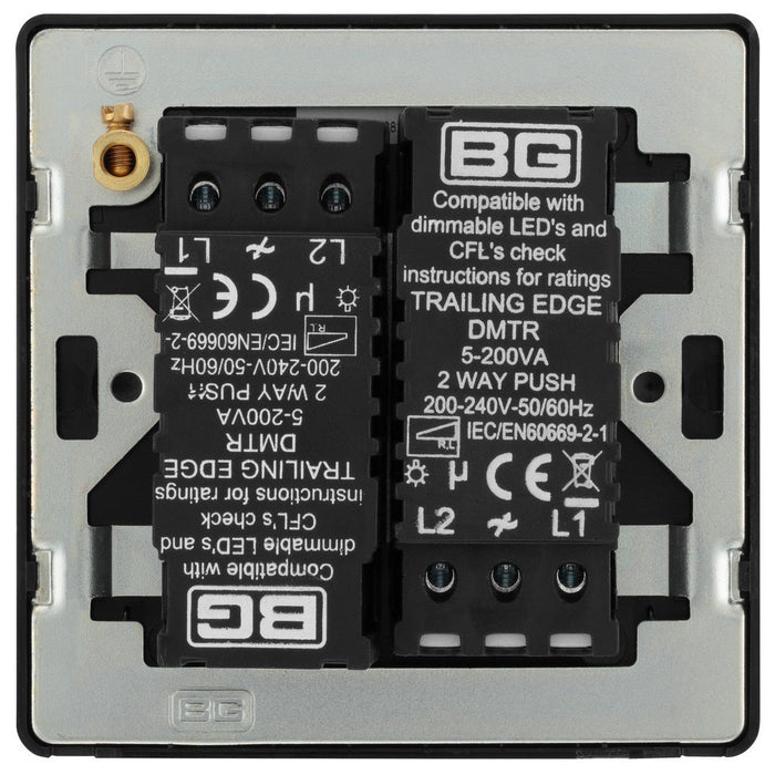 BG Evolve Satin Brass 2G Dimmer Switch PCDSB82B - view 3