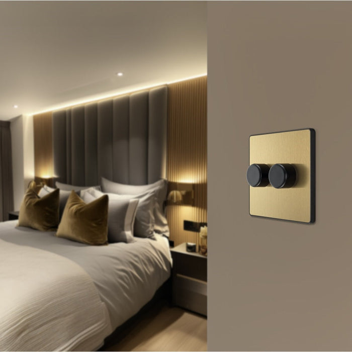 BG Evolve Satin Brass 2G Dimmer Switch PCDSB82B - view 4