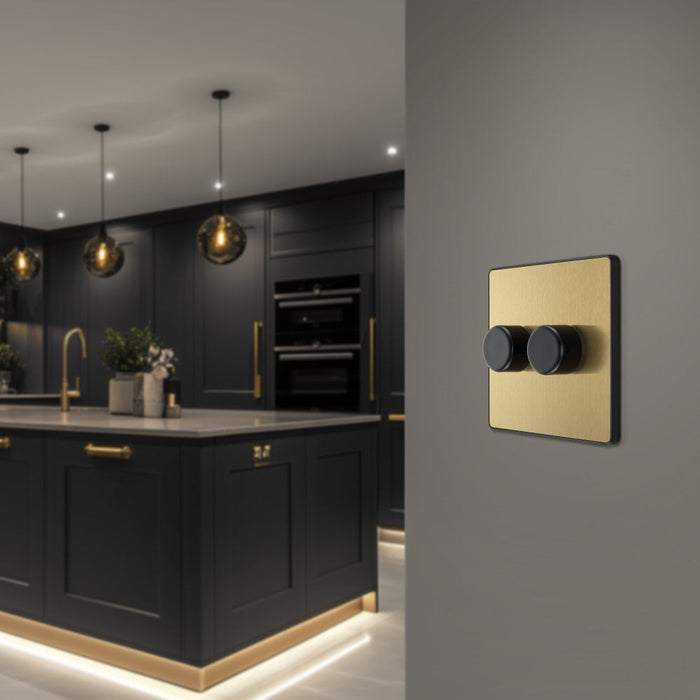 BG Evolve Satin Brass 2G Dimmer Switch PCDSB82B - view 5