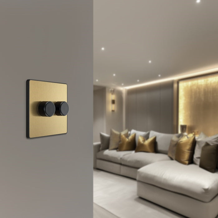 BG Evolve Satin Brass 2G Dimmer Switch PCDSB82B - view 6