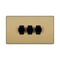 Front view of BG Evolve Satin Brass 3G Dimmer Switch