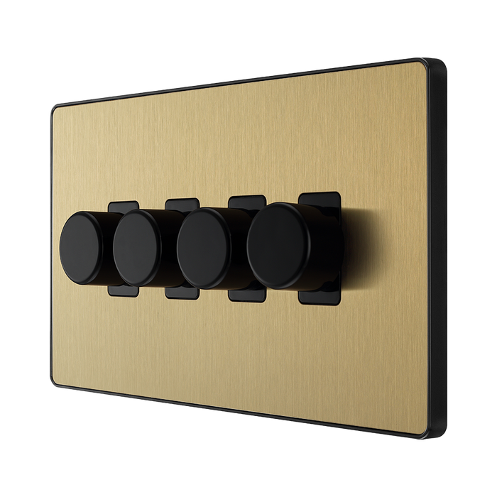 BG Evolve Satin Brass 4G Dimmer Switch PCDSB84B