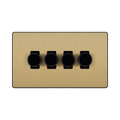 Front view of BG Evolve Satin Brass 4G Dimmer Switch
