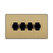 Front view of BG Evolve Satin Brass 4G Dimmer Switch