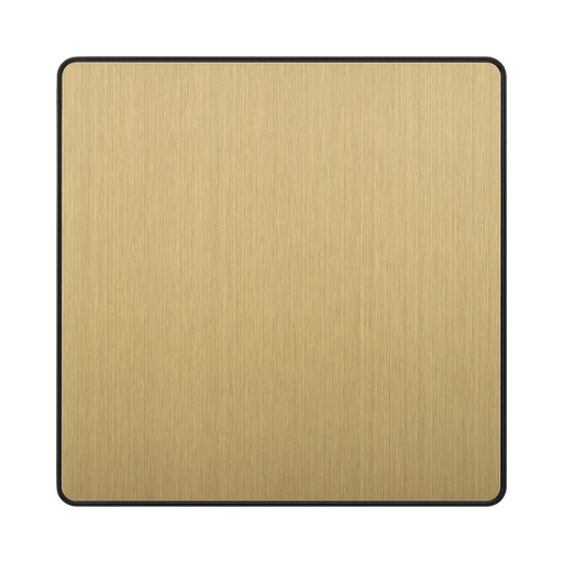 Front view of BG Evolve Satin Brass Single Blank Plate