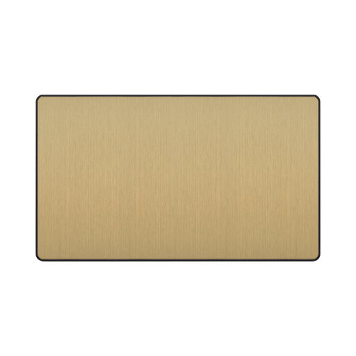 Front view of BG Evolve Satin Brass Double Blank Plate