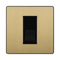 Front view of BG Evolve Satin Brass Secondary Telephone Socket