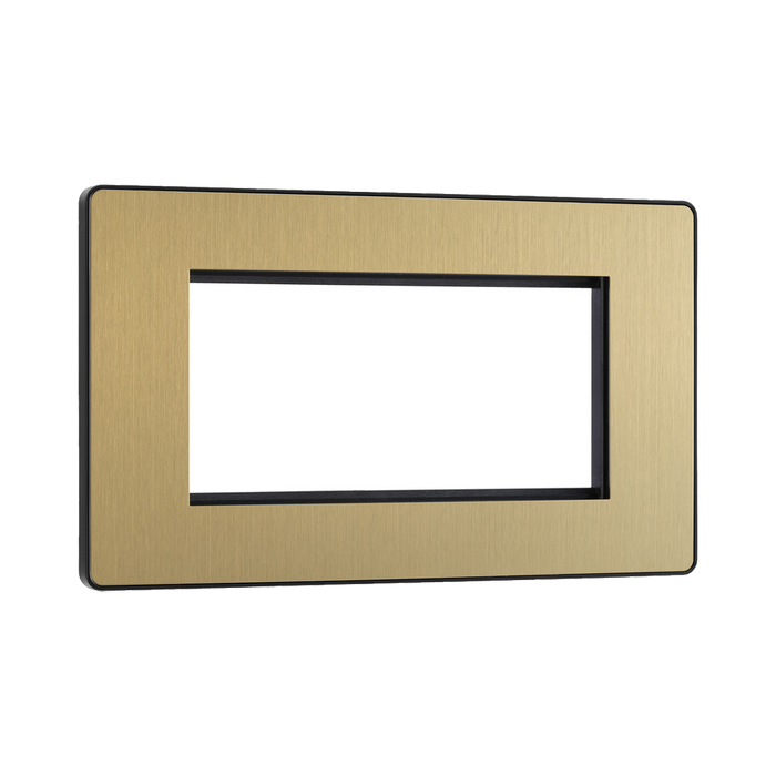 BG Evolve Satin Brass 4G Euro Module Plate PCDSBEMR4B
