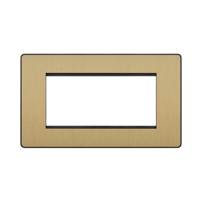 BG Evolve Satin Brass 4G Euro Module Plate PCDSBEMR4B