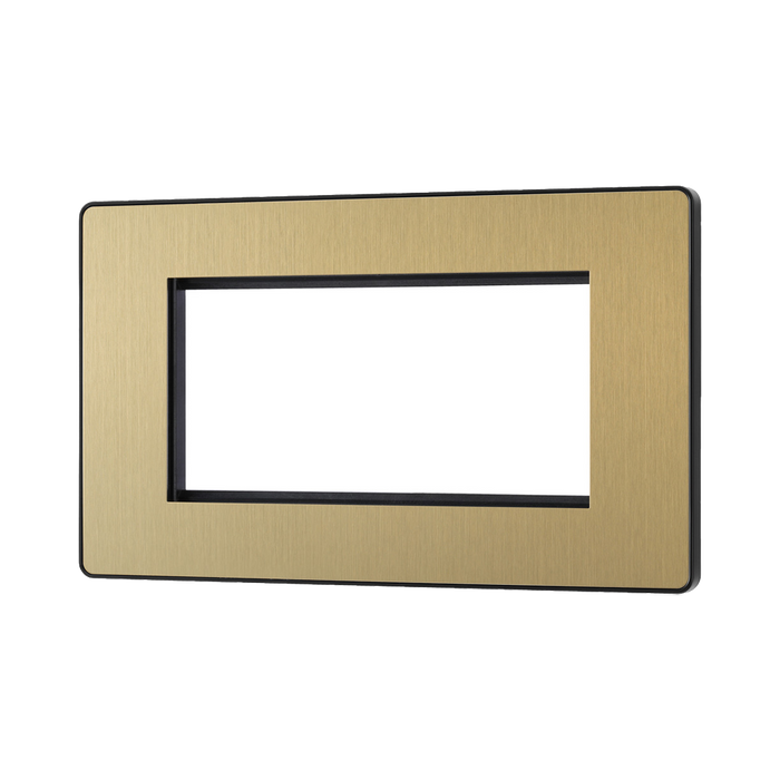 BG Evolve Satin Brass 4G Euro Module Plate PCDSBEMR4B