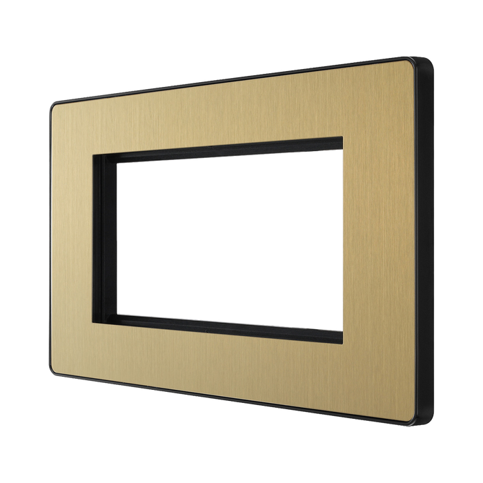 BG Evolve Satin Brass 4G Euro Module Plate PCDSBEMR4B