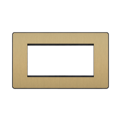 BG Evolve Satin Brass 4G Euro Module Plate PCDSBEMR4B