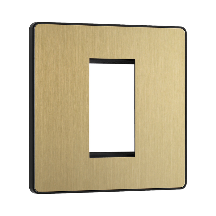 BG Evolve Satin Brass 1G Euro Module Plate PCDSBEMS1B