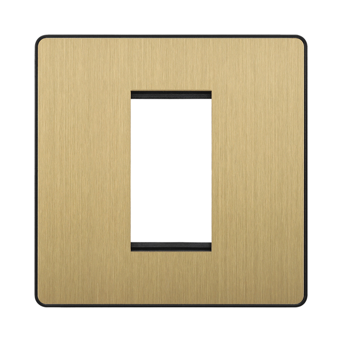 BG Evolve Satin Brass 1G Euro Module Plate PCDSBEMS1B