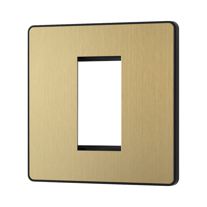 BG Evolve Satin Brass 1G Euro Module Plate PCDSBEMS1B