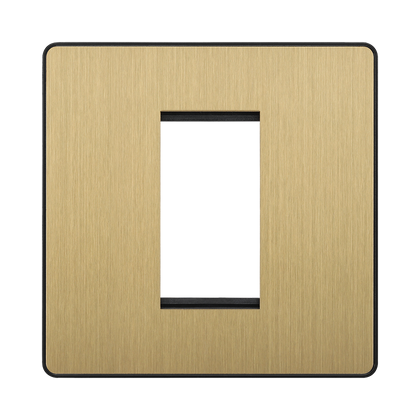BG Evolve Satin Brass 1G Euro Module Plate PCDSBEMS1B