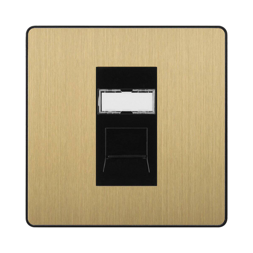 BG Evolve Satin Brass RJ45 Cat6 Data Outlet PCDSBRJ4516B