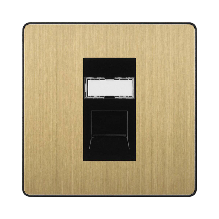 BG Evolve Satin Brass RJ45 Cat6 Data Outlet PCDSBRJ4516B