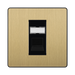 Front view of BG Evolve Satin Brass RJ45 Cat5E Data Outlet