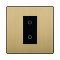 Front view of BG Evolve Satin Brass 1G  Master Touch Dimmer Switch