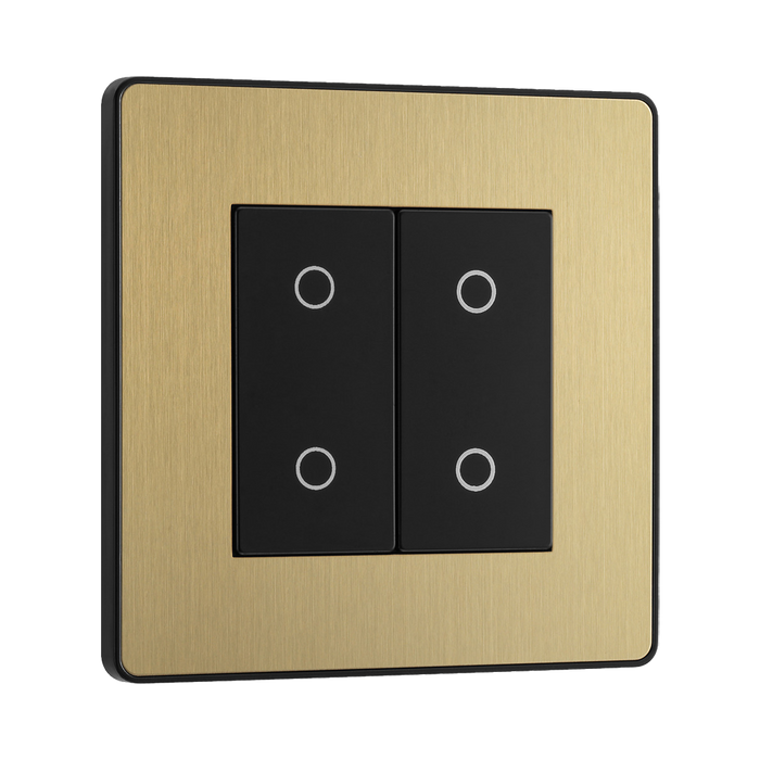 BG Evolve Satin Brass 2G Master Touch Dimmer Switch PCDSBTDM2B