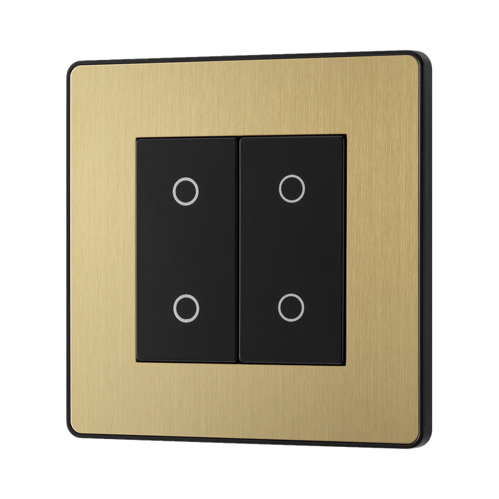 BG Evolve Satin Brass 2G Master Touch Dimmer Switch PCDSBTDM2B