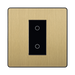 Front view of BG Evolve Satin Brass 1G Secondary Touch Dimmer Switch
