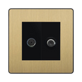 BG Evolve Satin Brass TV & Satellite Socket PCDSBTVSATB