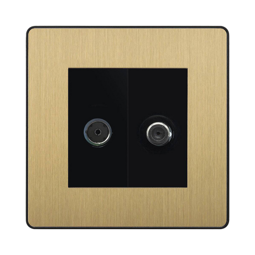 BG Evolve Satin Brass TV & Satellite Socket PCDSBTVSATB