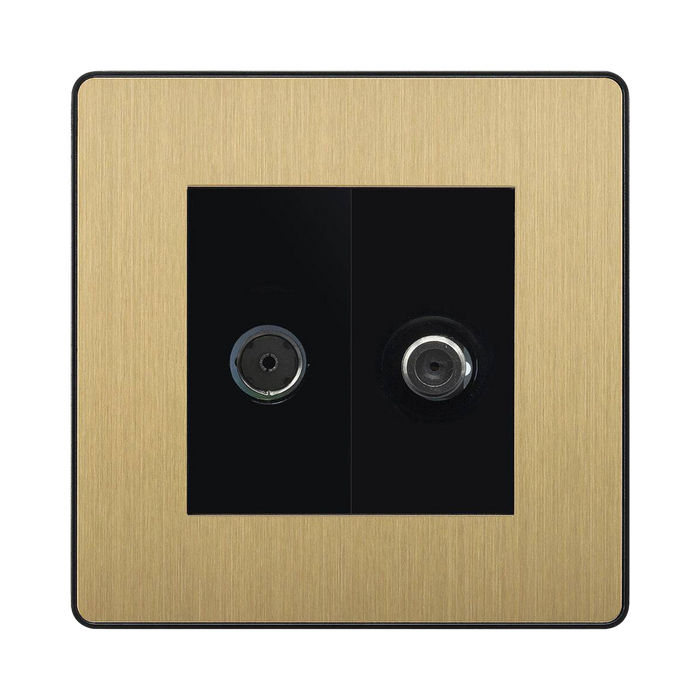 BG Evolve Satin Brass TV & Satellite Socket PCDSBTVSATB