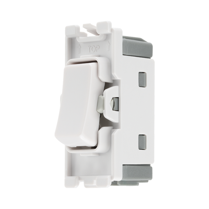 BG White Moulded PVC 20A 2 Way Single Pole Centre Off Grid Module R12C – product view 2