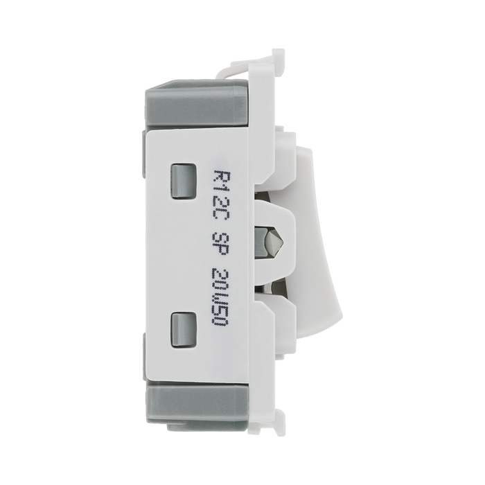 BG White Moulded PVC 20A 2 Way Single Pole Centre Off Grid Module R12C – product view 4