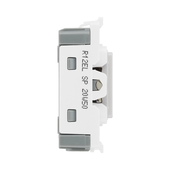 BG White Moulded PVC 20A 2 Way Printed Key Grid Module R12EL – product view 4