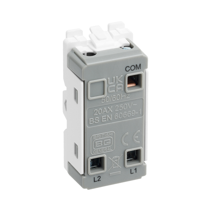 BG White Moulded PVC 20A 2 Way Grid Module R12 – product view 3
