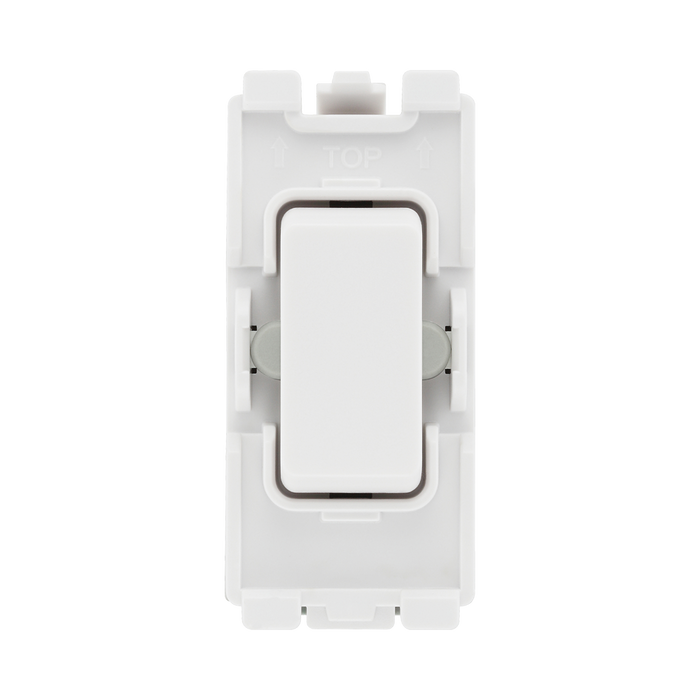 BG White Moulded PVC 20A SP Centre off Retractive Grid Module R14C – product view 1
