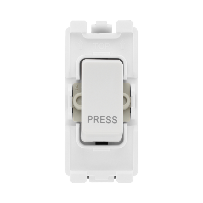 BG White Moulded PVC 20A Retractive Grid Module R14 – product view 1