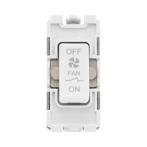 BG White Moulded PVC 10A Fan Isolator Grid Module R15 – product view 1