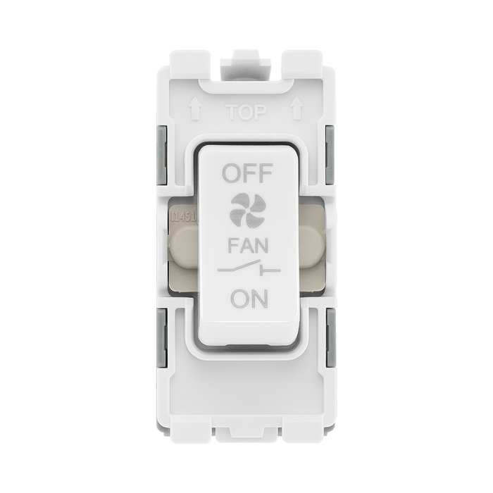 BG White Moulded PVC 10A Fan Isolator Grid Module R15 – product view 1
