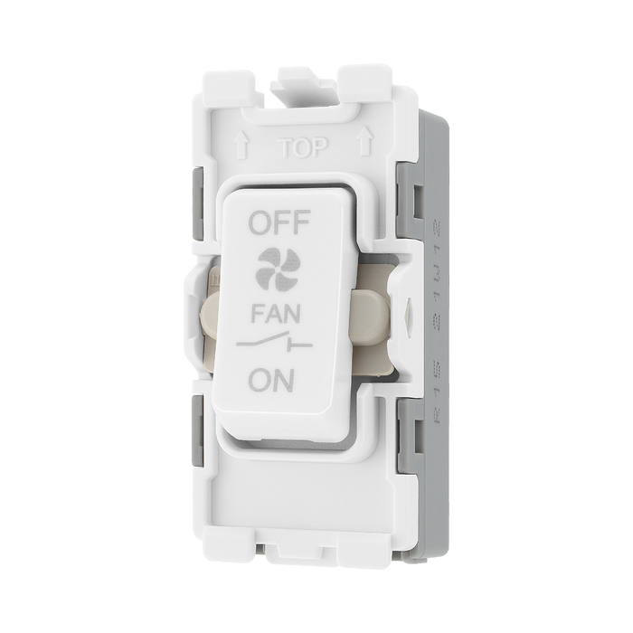 BG White Moulded PVC 10A Fan Isolator Grid Module R15 – product view 2
