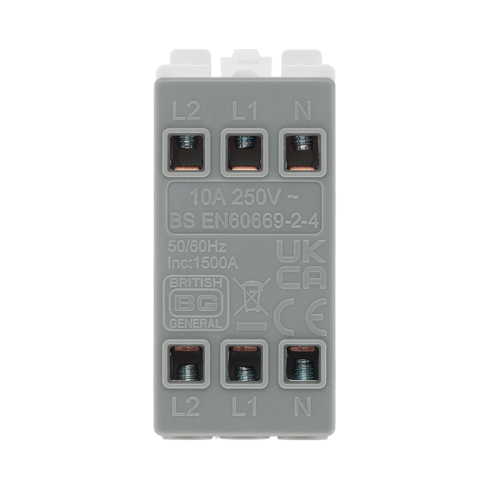 BG White Moulded PVC 10A Fan Isolator Grid Module R15 – product view 3