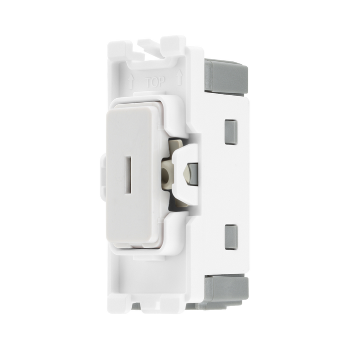 BG White Moulded PVC 20A Double Pole Grid Key Switch R30KY – product view 2