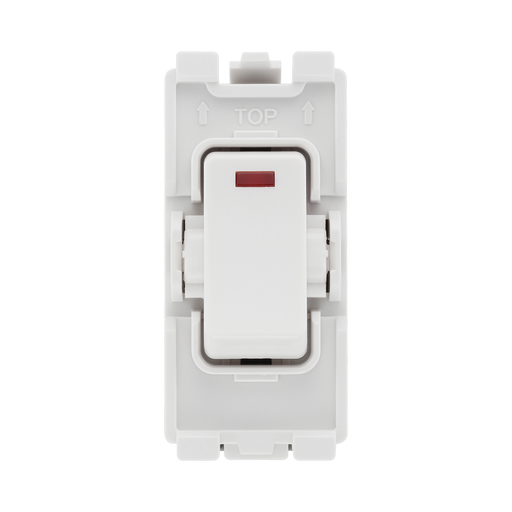 BG White Moulded PVC 20A Double Pole with Neon Grid Module R31 – product view 1