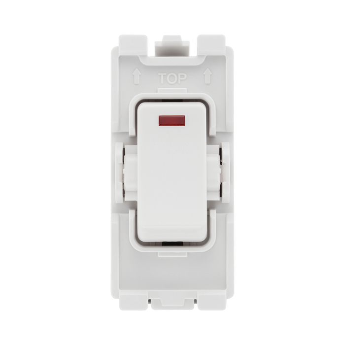 BG White Moulded PVC 20A Double Pole with Neon Grid Module R31 – product view 1