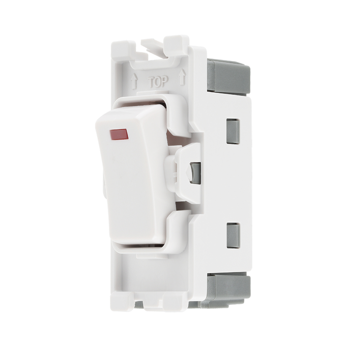 BG White Moulded PVC 20A Double Pole with Neon Grid Module R31 – product view 2