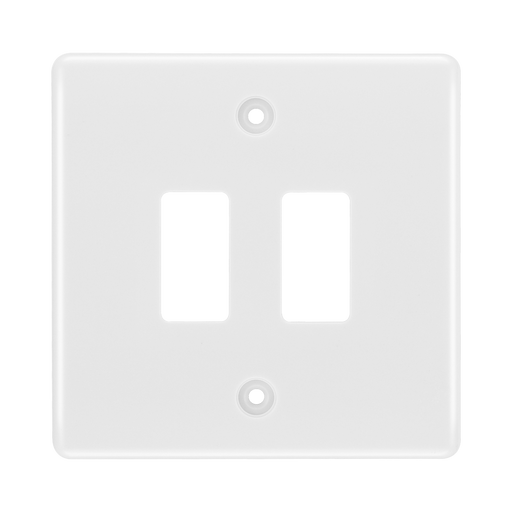 BG White Moulded PVC 2G Grid Plate R82 Available from RS Electrical Supplies