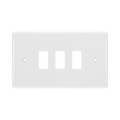 BG White Moulded PVC 3G Grid Plate R83 Available from RS Electrical Supplies
