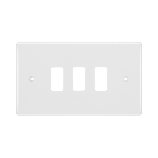 BG White Moulded PVC 3G Grid Plate R83 Available from RS Electrical Supplies