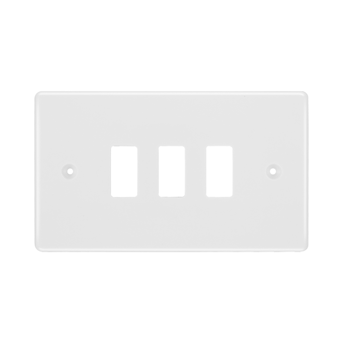 BG White Moulded PVC 3G Grid Plate R83 Available from RS Electrical Supplies