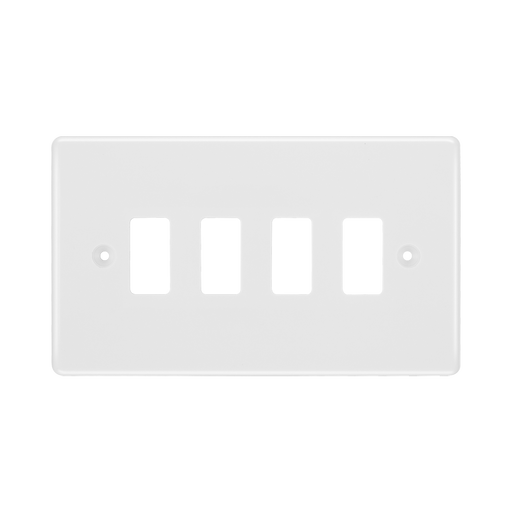 BG White Moulded PVC 4G Grid Plate R84 Available from RS Electrical Supplies