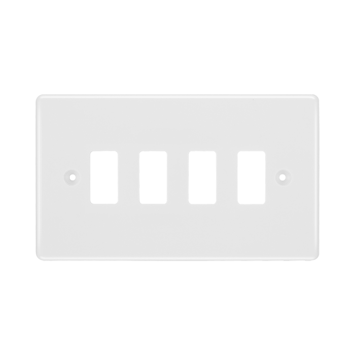 BG White Moulded PVC 4G Grid Plate R84 Available from RS Electrical Supplies